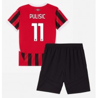 AC Milan Christian Pulisic #11 Koti Peliasu Lasten 2024-25 Lyhythihainen (+ Lyhyet housut)